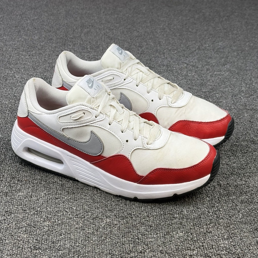 Nike Air Max SC White University Red Grey Sneakers Shoes Mens 10.5 CW4555-107
